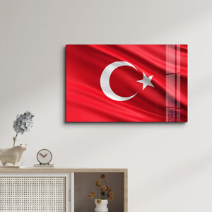 Türk Bayrağı - Cam Duvar Tablosu