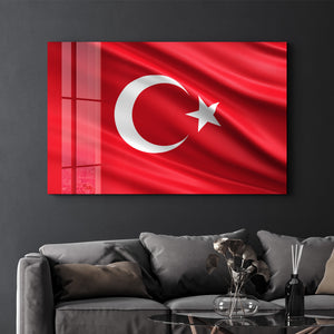 Türk Bayrağı - Cam Duvar Tablosu