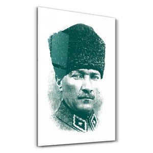 Mustafa Kemal Atatürk X - Cam Duvar Tablosu