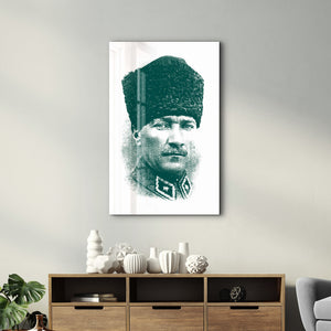 Mustafa Kemal Atatürk X - Cam Duvar Tablosu