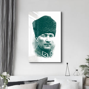 Mustafa Kemal Atatürk X - Cam Duvar Tablosu