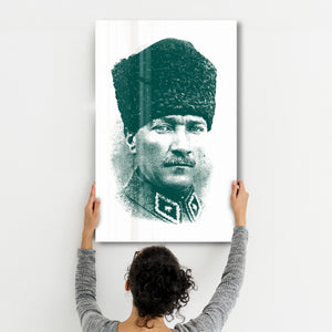 Mustafa Kemal Atatürk X - Cam Duvar Tablosu