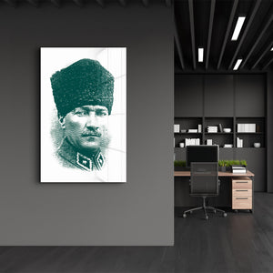 Mustafa Kemal Atatürk X - Cam Duvar Tablosu
