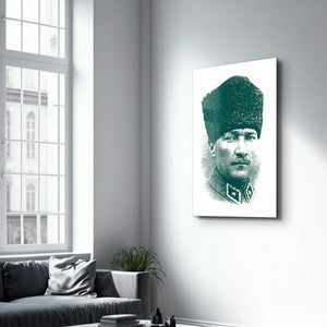 Mustafa Kemal Atatürk X - Cam Duvar Tablosu