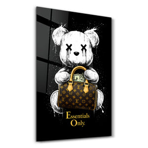 Essentials Only x Sugar Teddy | Cam Duvar Tablosu