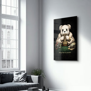 Always Bet on Yourself x Sugar Teddy | Glass Wall Art