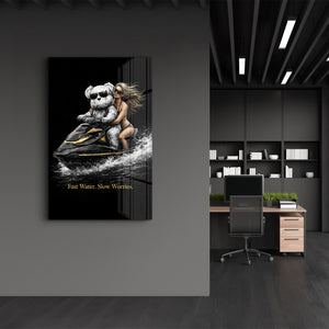 Fast Water Slow Worries x Sugar Teddy | Glass Wall Art