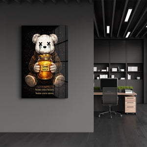 Some Crave Honey, Some Crave More x Sugar Teddy | Glass Wall Art