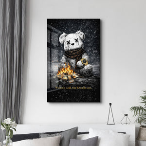 Winter is Cold, Our Lifestyle isn't x Sugar Teddy | Glass Wall Art
