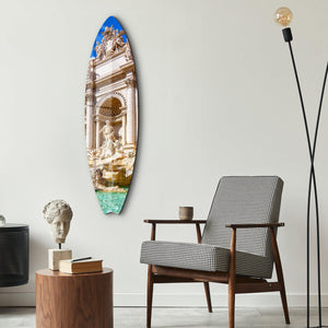 Trevi Çeşmesi | Sörf Tahtası Cam Duvar Tablosu