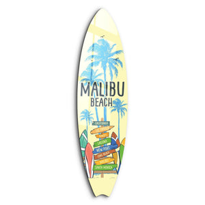 Malibu Heyacanı | Sörf Tahtası Cam Duvar Tablosu