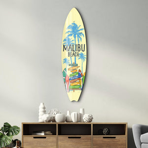Malibu Heyacanı | Sörf Tahtası Cam Duvar Tablosu