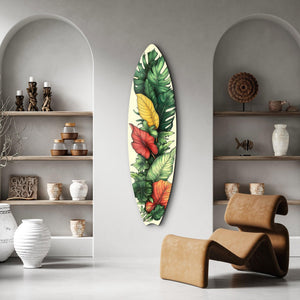 Tropikal Çiçek 2 | Sörf Tahtası Cam Duvar Tablosu