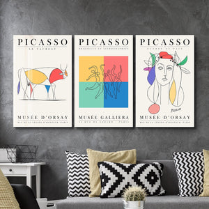 ・"Picasso Classics 1 - Trio"・Glass Wall Art - ArtDesigna Glass Printing Wall Art