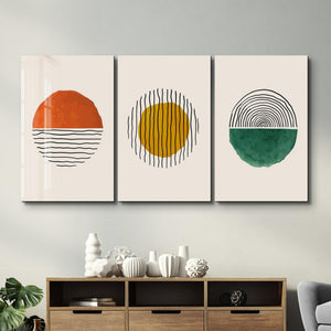 ・"Abstract Sun - Trio"・Glass Wall Art - ArtDesigna Glass Printing Wall Art