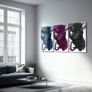 ・"Abstract Brush Strokes - Trio"・Glass Wall Art - ArtDesigna Glass Printing Wall Art