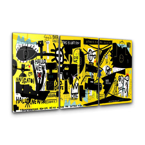 ・"Graffiti Wall - Trio"・Glass Wall Art - ArtDesigna Glass Printing Wall Art