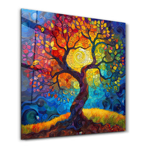 Tree of Life Mosaic Style | Glass Wall Art - Artdesigna