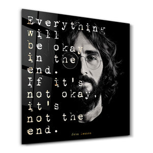 J. Lennon | Motivasyonel Cam Duvar Tablosu