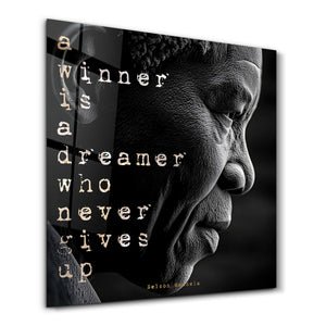 Nelson Mandela | Motivasyonel Cam Duvar Tablosu