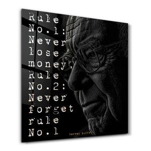 W. Buffet | Motivasyonel Cam Duvar Tablosu