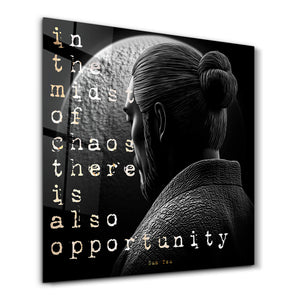 Sun Tzu | Motivasyonel Cam Duvar Tablosu