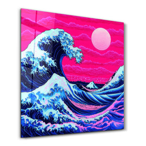Hokusai'ye Fütüristik Bir Saygı Duruşu | Cam Duvar Tablosu