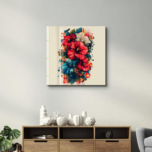 Hibiscuses - Glass Wall Art - Artdesigna