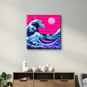 Hokusai'ye Fütüristik Bir Saygı Duruşu | Cam Duvar Tablosu
