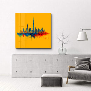 Dubai Skyline Çizimi | Cam Duvar Tablosu