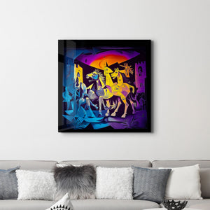 Neo-Kübist Kaos: Picasso'nun Vizyonunun Modern Bir Yorumu | Cam Duvar Tablosu