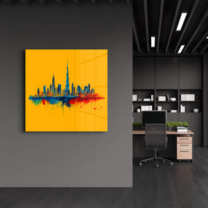 Dubai Skyline Çizimi | Cam Duvar Tablosu