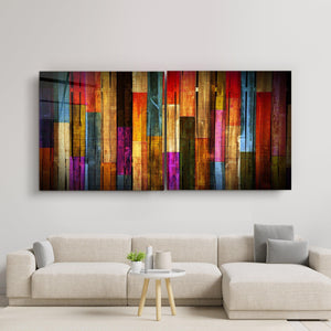 ・"Painted Wood - Duo"・Glass Wall Art - ArtDesigna Glass Printing Wall Art