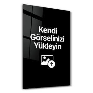 Kişiye Özel - Dikey Cam Duvar Tablosu
