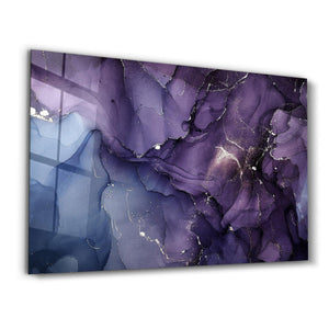 Purple Wave Pattern | Glass Wall Art - Artdesigna