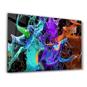 Dance Of Paints | Glass Wall Art - Artdesigna