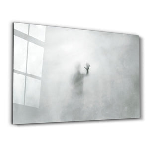 The Ghost Face In The Fog | Glass Wall Art - Artdesigna