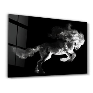 Running Horse Silhouette V2 | Glass Wall Art - Artdesigna