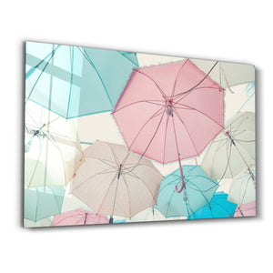 Umbrellas | Glass Wall Art - Artdesigna