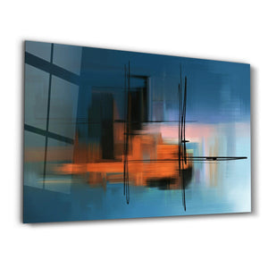 Modern Abstract Line Art V10 | Glass Wall Art - Artdesigna
