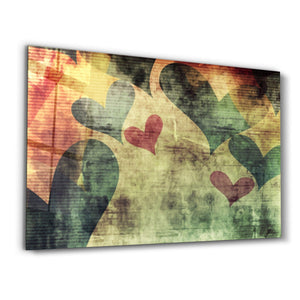 Heart Pattern | Glass Wall Art - Artdesigna