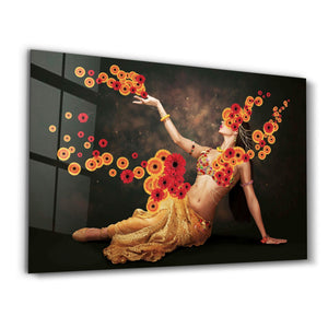 Oriental Dancer | Designer's Collection Glass Wall Art - Artdesigna