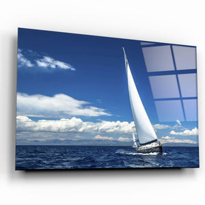 Sailing in the Ocean | Glass Printing Wall Art - Artdesigna