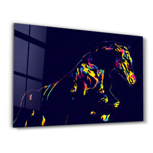 Colormix Horse | Glass Wall Art - Artdesigna