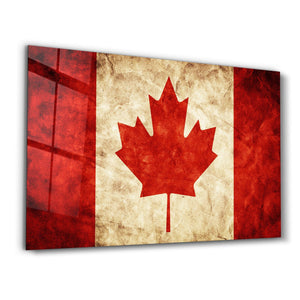 Flag Of Canada V2 | Glass Wall Art - Artdesigna