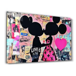 Aşk Cevaptır - Cam Duvar Tablosu