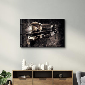 Face Of The Classic | Glass Wall Art - Artdesigna