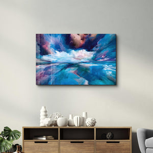 Blue Clouds | Glass Wall Art - Artdesigna