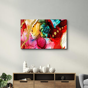 Marble Design With Golden Touches | Glass Wall Art - Artdesigna
