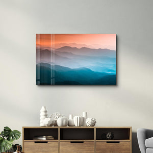 The Nature Between Orange And Blue | Glass Wall Art - Artdesigna